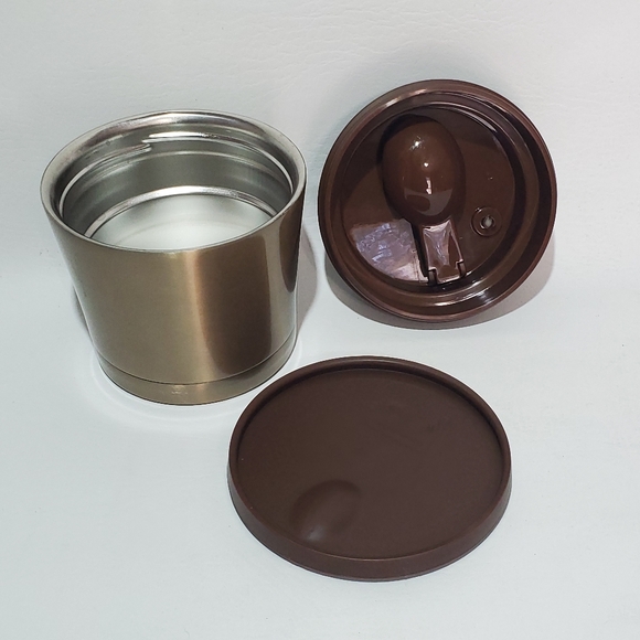 Starbucks Brown and Gold Insulated Soup Cup with Collapsible Spoon - Picture 3 of 5